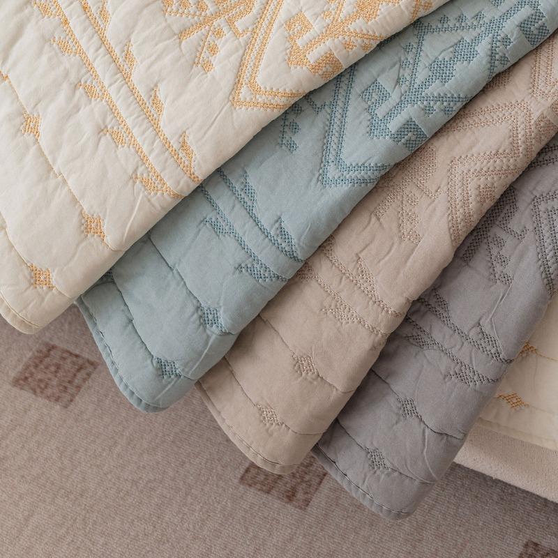 Nordic Style Embroidered Sofa Cushion Quilted Technology Couch Cushions Four Season Universal Backrest Armrest Dustproof Cloth Same Style Pillow Cover