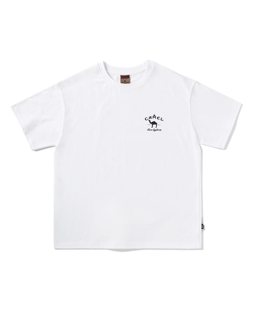 Peullukeu Camel Pigment Short Sleeve T-Shirt White Fst727