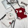 Soft Messenger Bag Plush Flower Commuter Leisure Bag Shopping Underarm Mobile Phone Bag Shoulder Bag