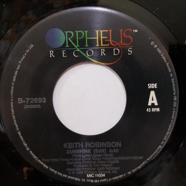7-дюймовая пластинка KEITH ROBINSON 6 Sunshine B72693 Orpheus Records 1989 США Джаз Б/у