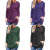Stylish Women's Pullover Long Sleeve Solid Button Sweatshirt Top For Casual Wear