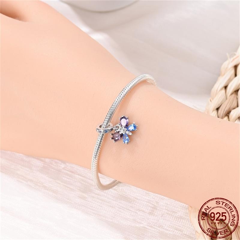 Genuine Copper Butterfly Zircon Series Pendant Jewelry Piece Fit 3Mm Pan Bracelet DIY Style Charm For Women Jewelry Stylish Gift