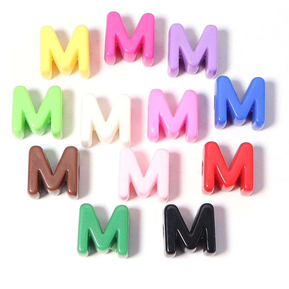 10pcs A-Z Letter Beads Acrylic Alphabet Beads Largr Size Loose Beads  For Jewelry Making DIY Keychain Phone Chain Accessories