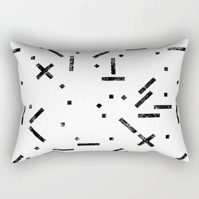 Black and White Simple Geometric Rectangle Pillowcase Home Decor Car Sofa Cushion Cover Home Decor Accessories 30x50cm