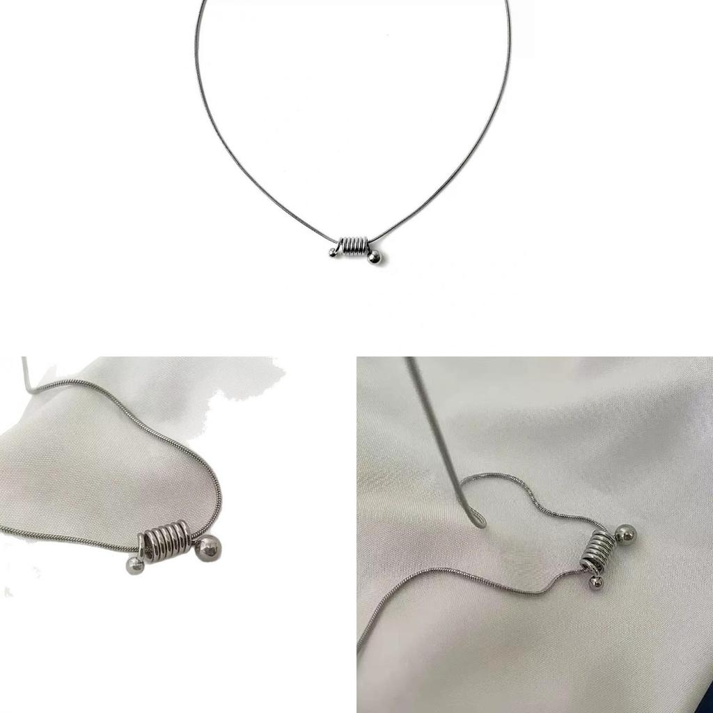 Geometric Spiral Pendant Necklace With Titanium Steel Chain For Party Wear