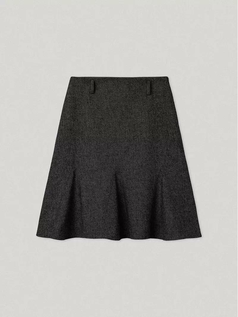 

В наличии гладкая плиссированная юбка-русалка из шерсти - Корейский дизайнер, женская мода Medium