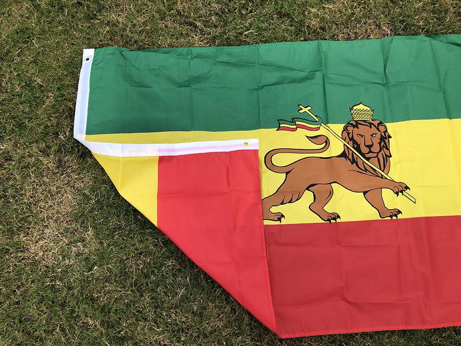 SKY FLAG Bandiera dell'Etiopia 90x150cm Poliestere di Alta Qualità da Appendere Leone di Giuda Leone Etiope di Giuda Bandiera per Decorazione Domestica