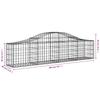 Vidaxl Kosze Gabionowe, 3 Szt, 200X30X40/60 Cm, Galwanizowane Żelazo