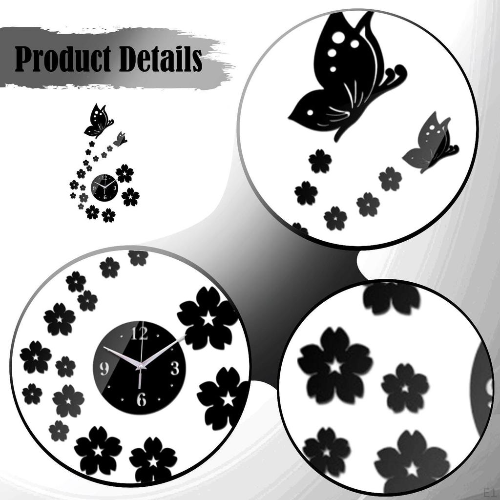 Aesthetic And Silent Wall Clock to Assemble with Acrylic Stickers for Artistic Modern
