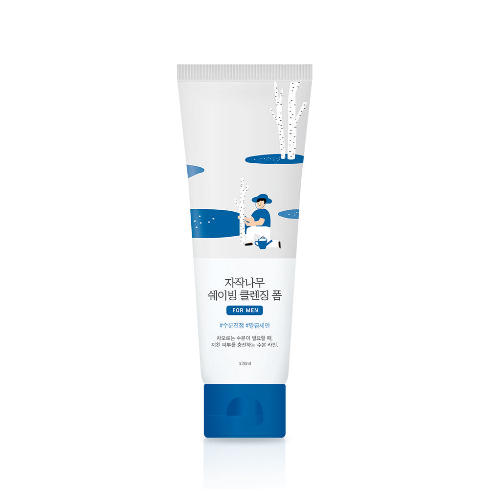 Round Lab For Men Birch Juice Shaving Cleansing Foam 120ml 2-in-1 Face Cleanser & Shaving Foam