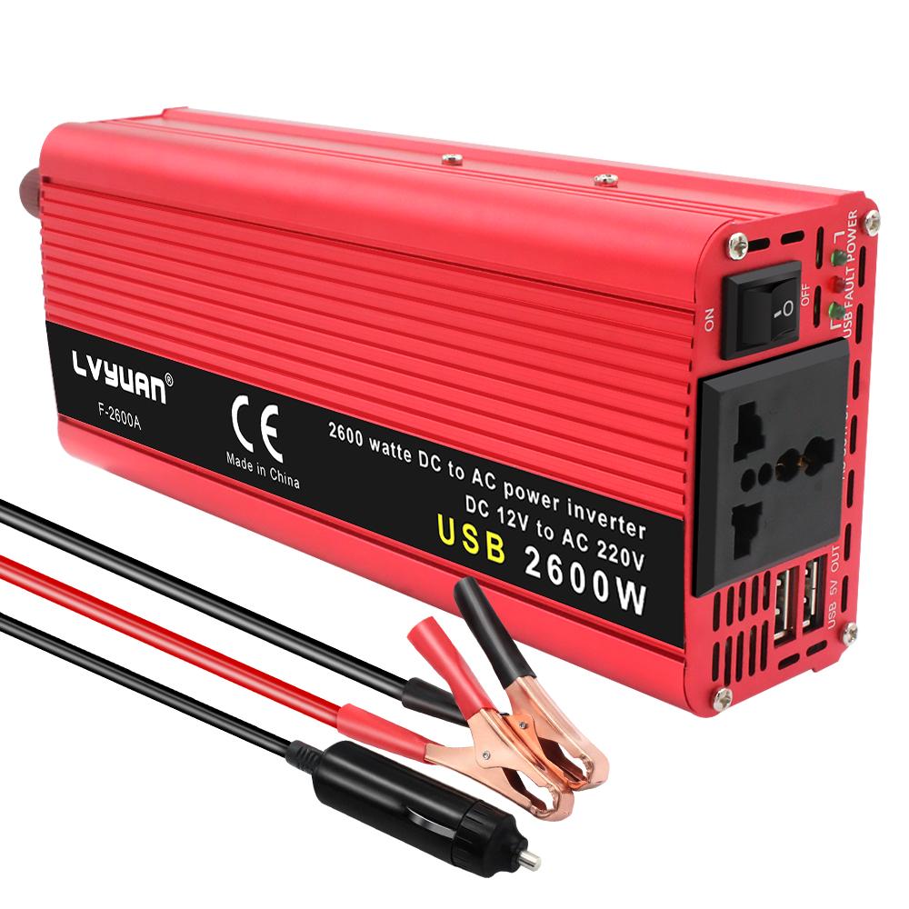 2600/2000/1500W (Culminer) Onduleurs de puissance automobile 12V à 230V 1000/800/500W Puissance nominale Pour Véhicules Automobiles RV Camions