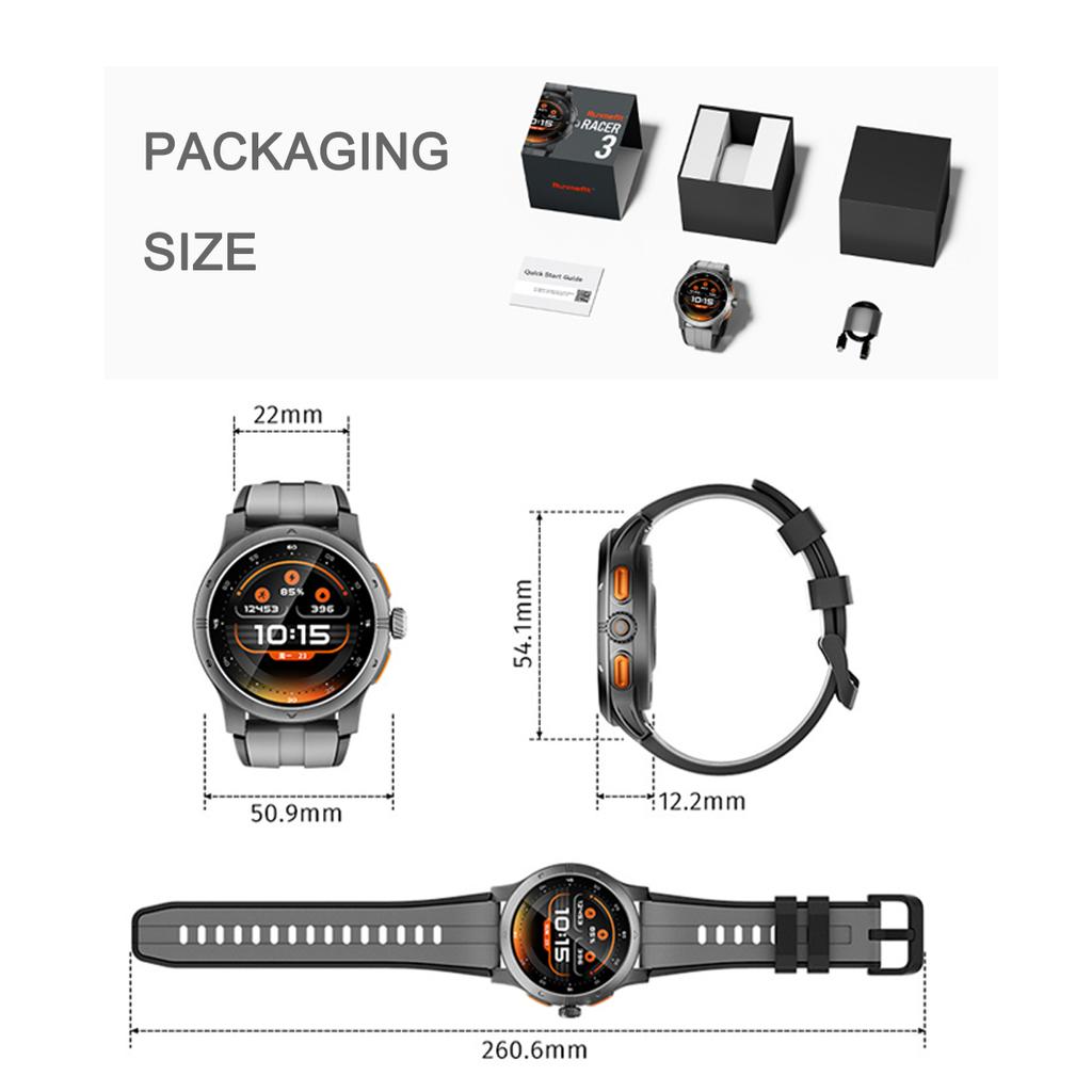 1.43-inch Smartwatch, Waterproof, Heart Rate, Blood Oxygen, and Sleep Data Feedback,