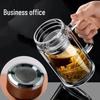 Wanda Hochborosilikat Doppelwandige Glas Teetasse mit Schraubverschluss und individuellem Logo