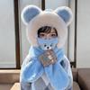 Winter children's hats three-piece baby scarf gloves integrated ear protection hats boys and girls thickened hats super cute