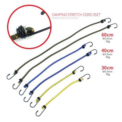 6Pc 30 40 60Cm Bungee Cord High Elasticity Rubber Tied Rope With Hooks Outdoor