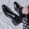 Men'S Classic Retro Oxfords Shoes Lace-Up Mens Business Dress Office Leather Shoes Men Fashion Wedding Party Flats New Arrive