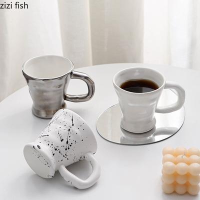 Creative High Legged Ceramic Mug Cute Coffee Mug Afternoon Tea Milk Cup Juice Cup Household Tea Cup Water Cup Household Products
