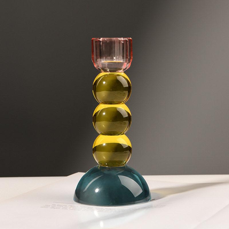 Crystal Candle Holder Luxury Decorative Candlesticks Party Birthday Colored Candle Holders Living Room Decoration Accessories