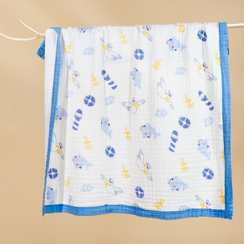 Toalha e Colcha de Algodão Gaze de Seis Camadas para Bebê – Cobertor para Criança Pequena Primavera/Verão
