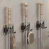 2Pcs Rust-Proof Wall Mounted Broom Stand Space Saving Mop Storage Clamp Mop Clip Rack  Household