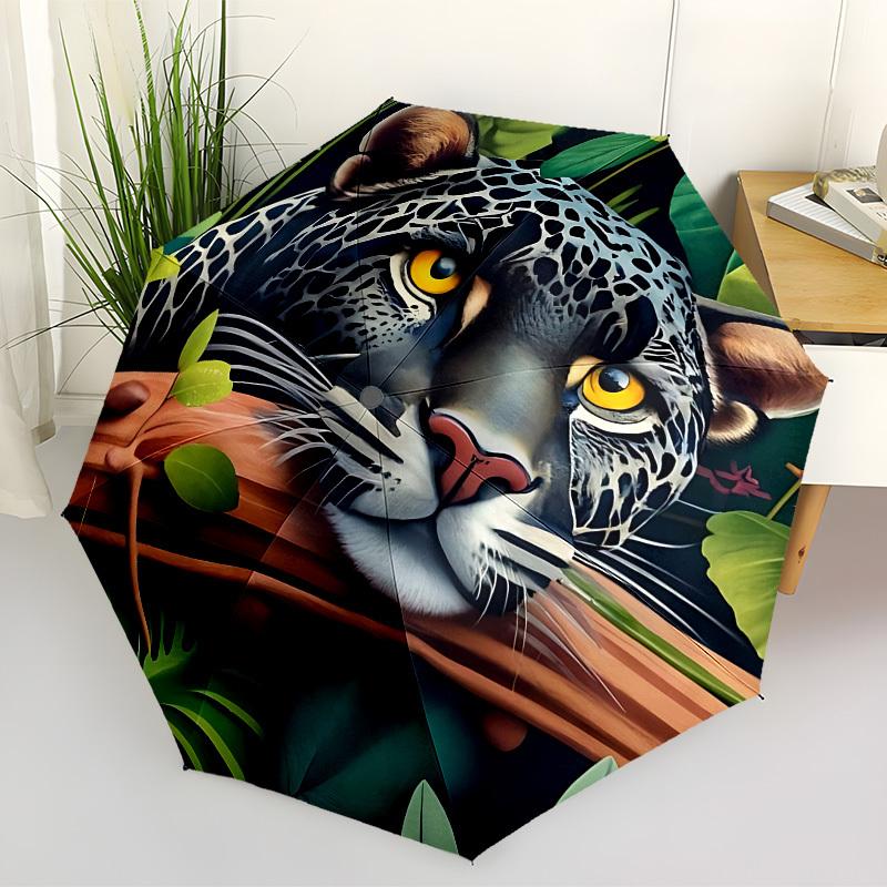

1pc Jungle Leopard Print Automatic Open/Close Umbrella, Folding Compact Umbrella with Lightweight Design for Women/Men yy251028180