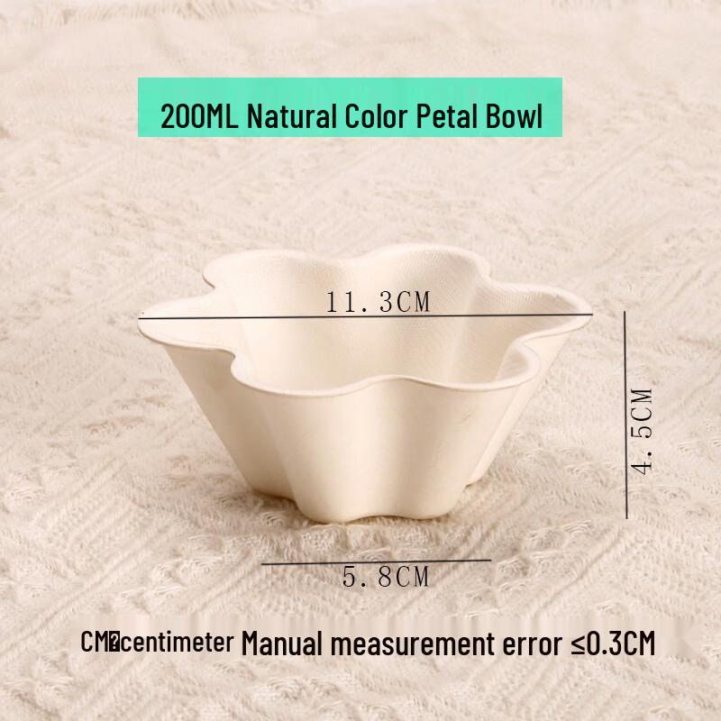 Hengmingtaihe Disposable Degradable Petal Ice Cream Bowls, 50 Count