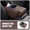 5-in-1 Car Armrest Organizer with Tissue Cup Holder USB Charging Port Ambient Light Car Interior Storage Booster Pad for Most Vehicles Portable Car