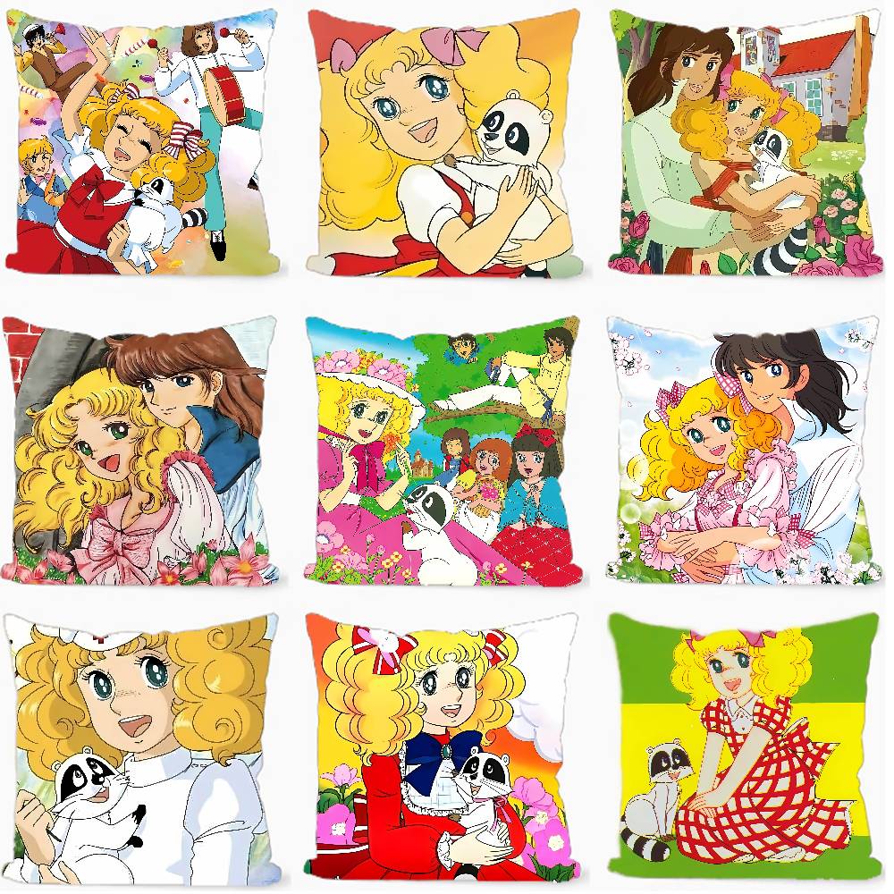 Anime C-Candy Candys Cushion Cover Soft Decorative Square Cushion Covers 45x45cm Pillowcases For Sofa Couch Bedroom