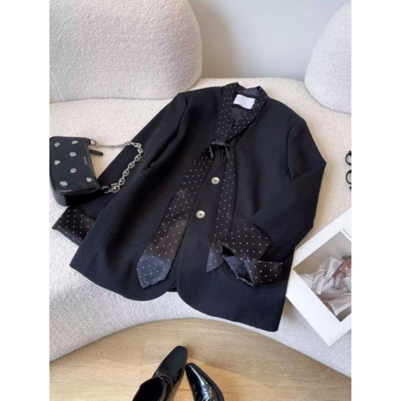 Women Black Blazer Autumn Slim Fit Stylish Office Jacket Fashionable Tailored Suit for Casual Wear