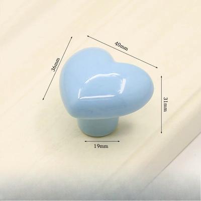 Heart Shaped Door Handles No- Punching Heart-shaped Cabinet Knob Colored Door Pull Handles Furniture