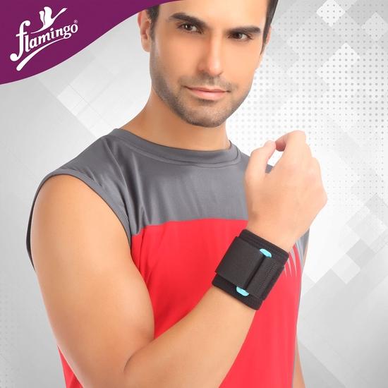 Flamingo Banda pentru încheietura mâinii - Neopren, negru, universal, pachet de 1