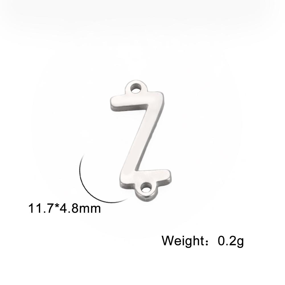 

My Shape 10pcs Letter Initials Small Stainless Steel Charms Necklace Chain Connect Porous Pendant for Jewelry Making Accessories Silver