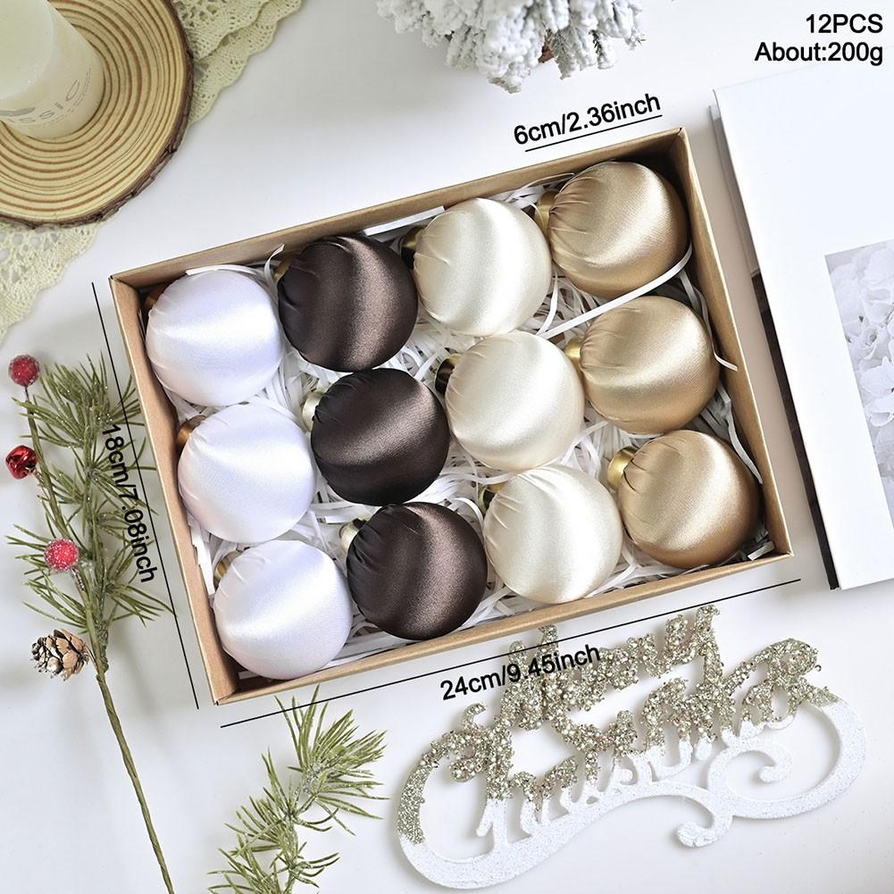 

Набір з 12 прикрас Різдвяні кулі Святкові прикраси кавовий