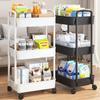 Office Workstation Desk with Overhead Bookcase and Mobile Storage Cart
