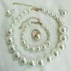 Vintage Style Necklace Bracelet Earring Ring Sets Light Luxury French Pearl Necklace  Women