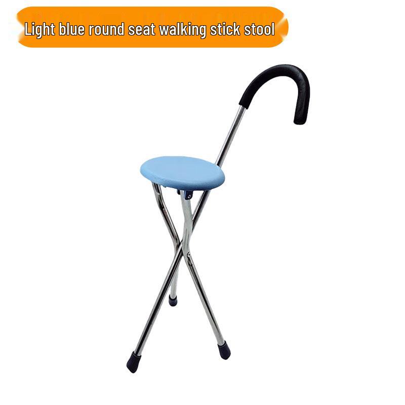 Faltbarer Dreibein-Gehstock mit Hocker für Outdoor-Reisen und Trekking