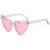 2025 Cross-Border Love UV400 Peach Heart Sunglasses - Glitter Crystal Sun Protection for Women