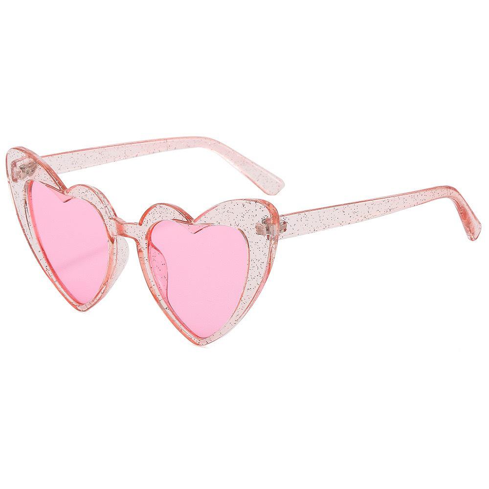 2025 Cross-Border Love UV400 Peach Heart Sunglasses - Glitter Crystal Sun Protection for Women