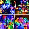 Super Bright Peach Blossom Garland Solar Led Colorful Lights Outdoor Decoration Mtltiple Sizes