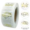 500Pcs Merry Christmas Stickers Pvc Black Background  Stamping Adhesive Labels Christmas Gift Sealing Stickers