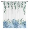 Eucalyptus Leaves Hydrangea Flower Plant Sheer Curtains for Living Room Decoration Window Curtains Kitchen Tulle Voile Curtains