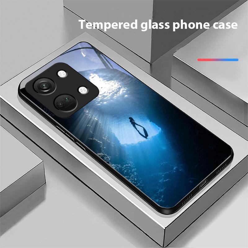 Lehrelemente Für OnePlus Nord 3 5 6T 7 Pro 8 12 10T Reno8 Lite 5G 10R Nord N30 Hartschale Gehärtetes Glas Handyhülle Schwarz