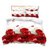 Dodávka Ložní prádlo Broušená Třídílná sada Vlastní Tištěná Třídílná sada s červenými růžemi Povlak na přikrývku Prostěradla