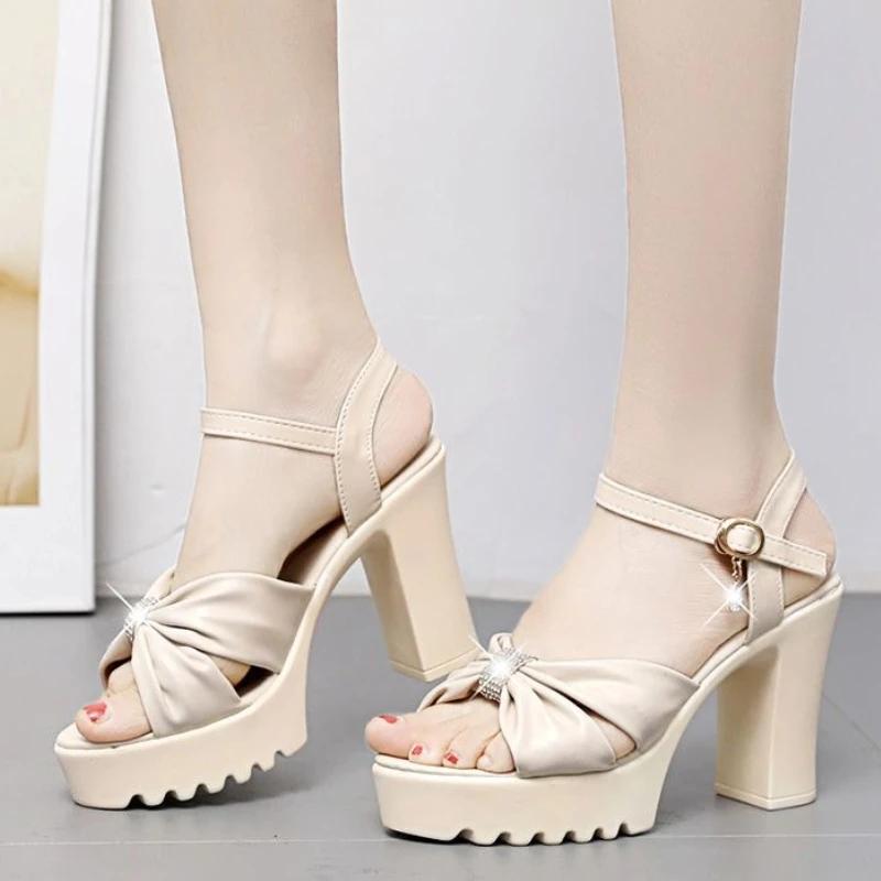 

Women s Sandals Super-high Heel Diamond Ladies Shoes The Best 2025 Trending Footwear Asian Size Summer Comfortable Korea Shoe 35