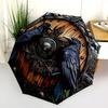 1PC Viking Theme Umbrella Portable Folding Umbrella Iron Frame Hole Bone Structure Outdoor Home Umbrella A3