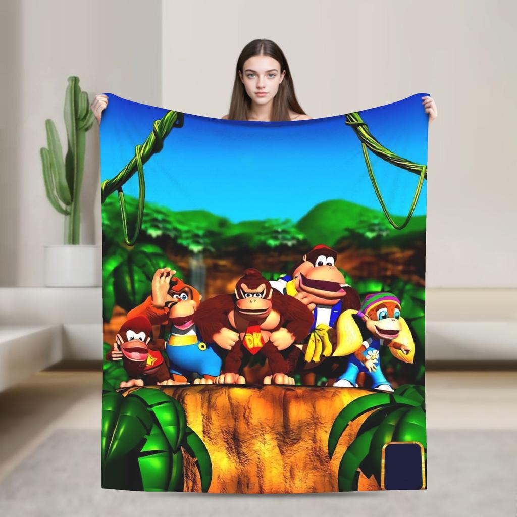 Donkey Kong Spiel Decken Flanell Super Warme Überwurfdecke für Bettdecke Sommer