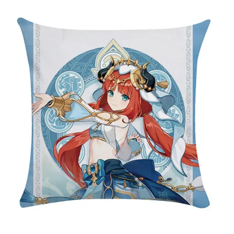40/45/50cm Genshin Pillowcases Dormitory Sofa Bedside Cushion Cover Cartoon Anime Home Decor Throw Pillow Case