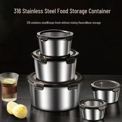 Zhinianhua 5-Piece Stainless Steel Food Container Set