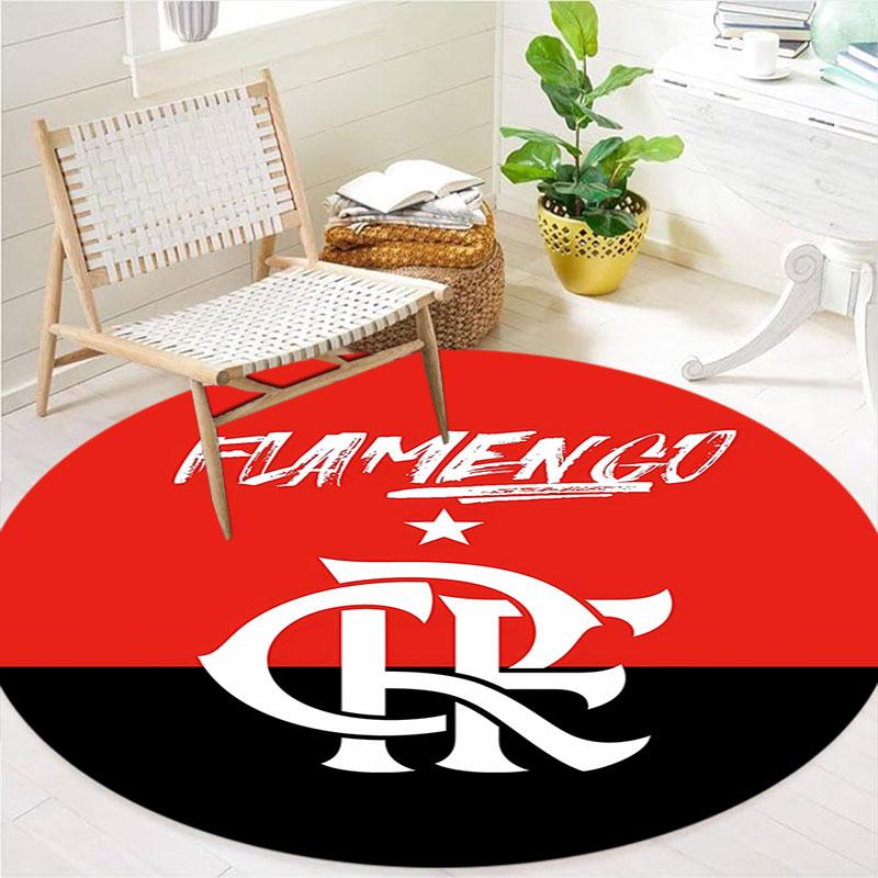 Clube De Regatas Do Flamengo Round Area Rug,Carpet Rug for Living Room Bedroom Sofa Playroom Decor,Non-slip Floor Mat