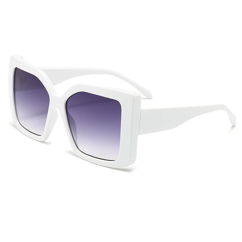 Trendy Leopard Print Color Square Fashionable Large Frame Double Beam Sunglasses Irregular Retro Cycling Sunglasses